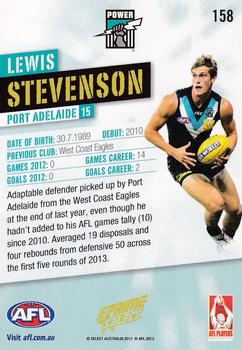 2013 Select Prime AFL #158 Lewis Stevenson Back
